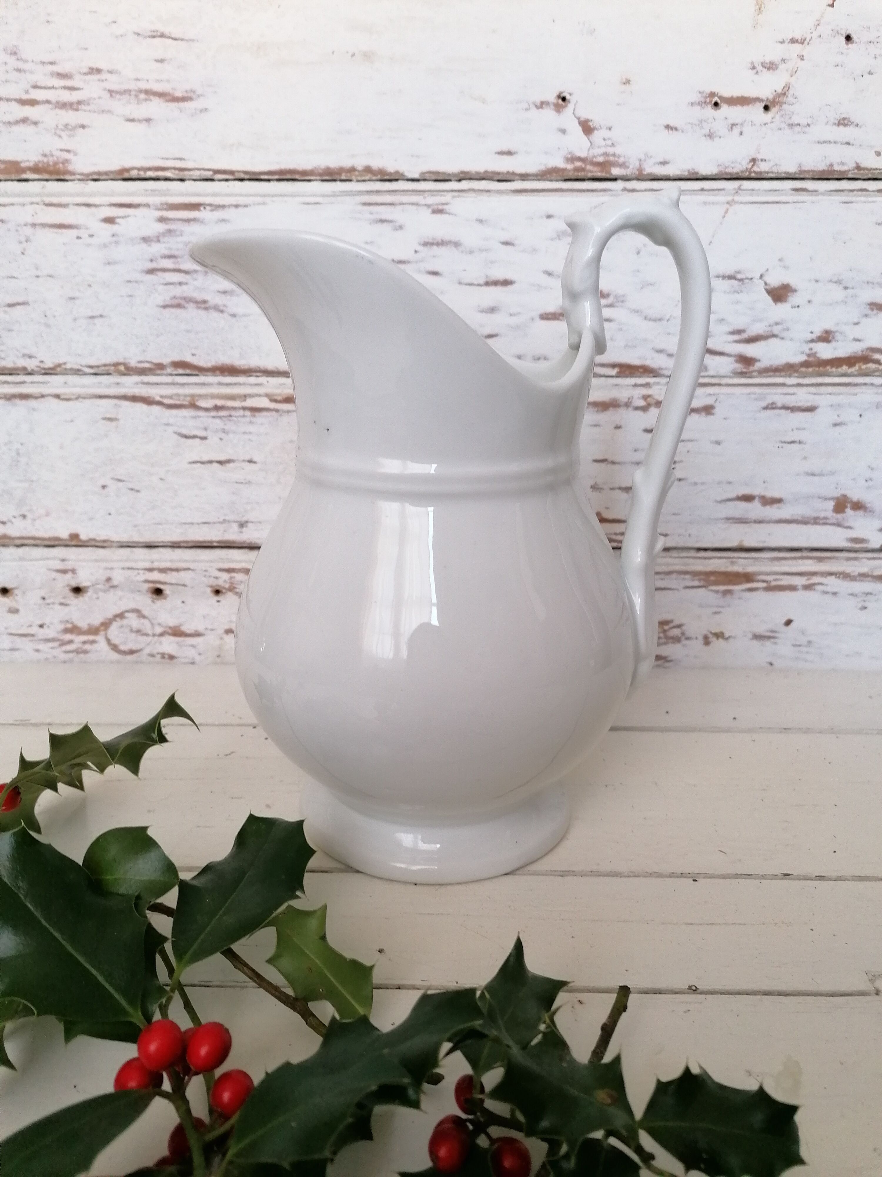 White porcelain pitcher