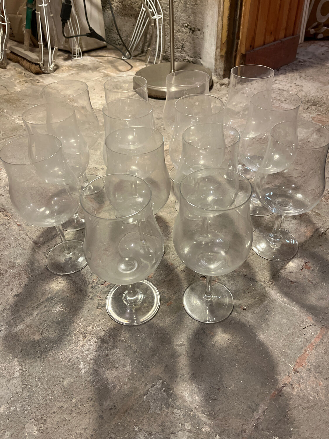 Set of crystal wine glasses
