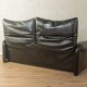 Maralunga sofa by Vico Magistretti for Cassina, 1970s, original black leather