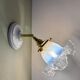 Vintage tulip wall lamp in white and transparent glass