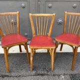 Set of 3 vintage chairs baumann 1960