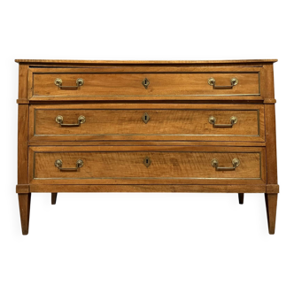 Louis XVI period mahogany and copper rushes chest of drawers, circa 1780