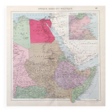Carte ancienne Afrique Nord-Est Egypte Libye Soudan 1950