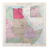 Old map Northeast Africa Egypt Libya Sudan 1950