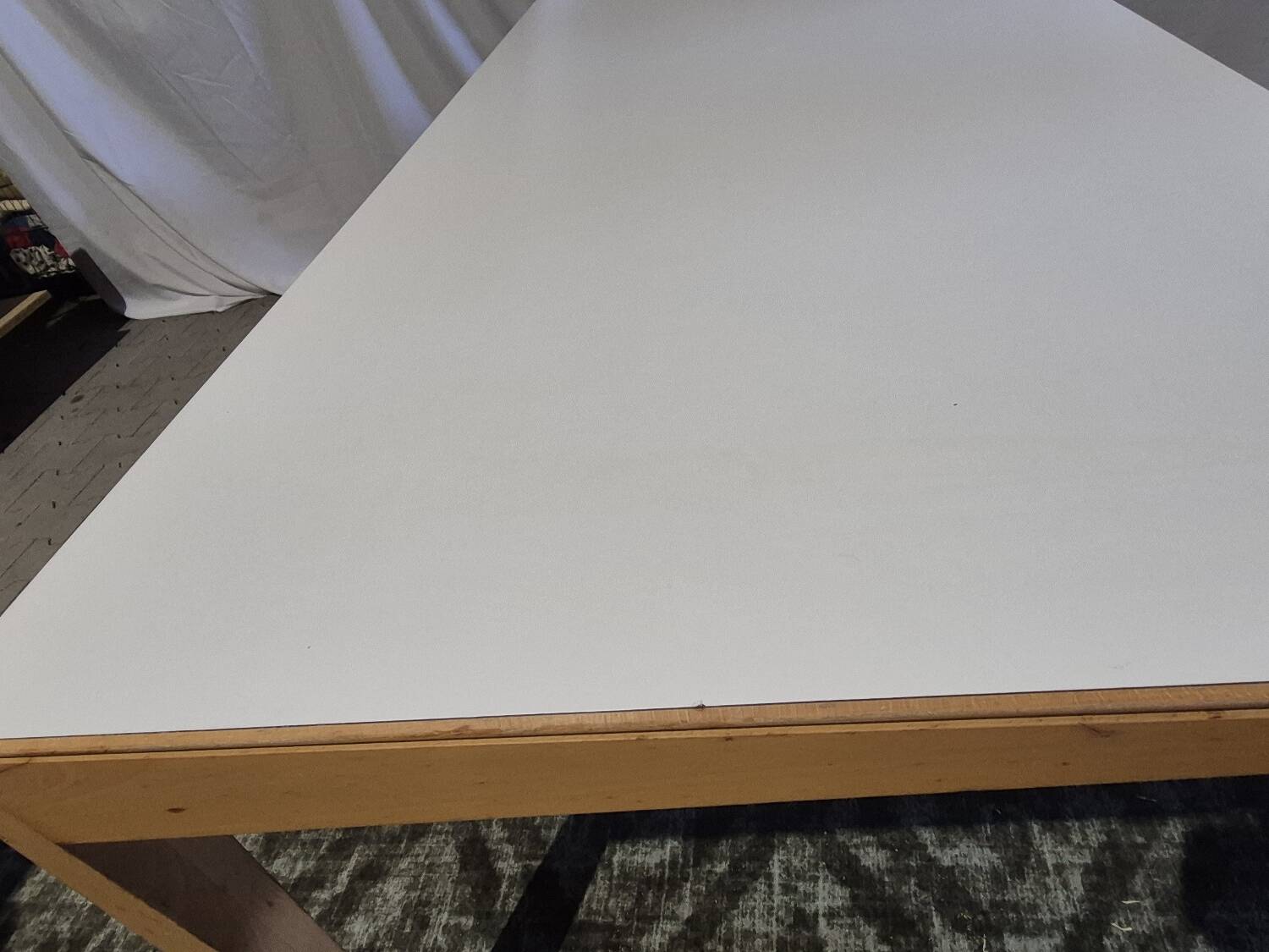 Table vintage 200x90 à pieds asymétriques, design néerlandais Hennie de Jong années 1980