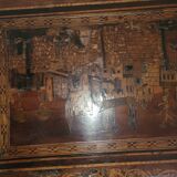Marquetry table with drawer