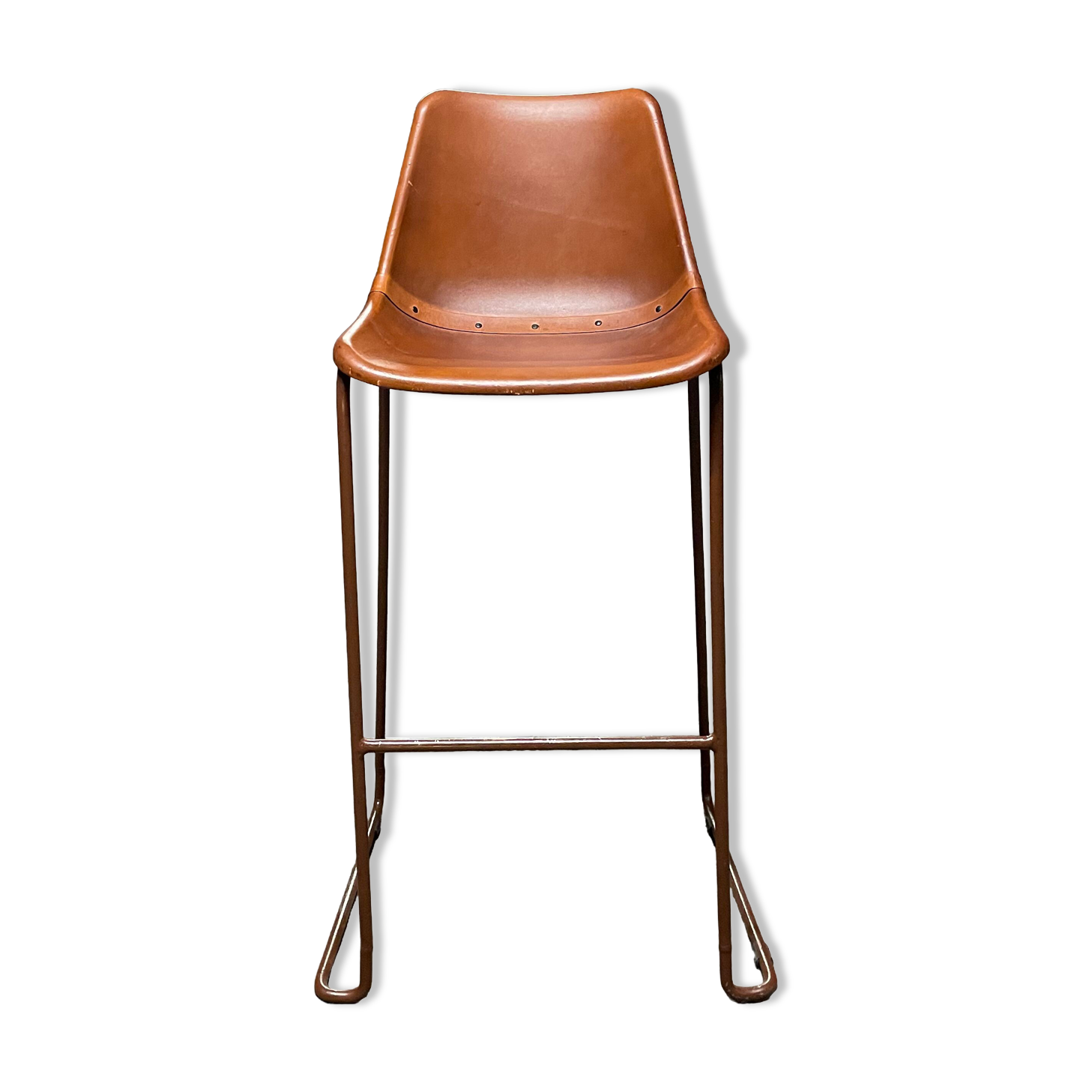 Vintage bar chair goat leather brown