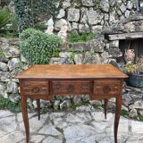 Louis XV style carved solid oak writing table, 19th century