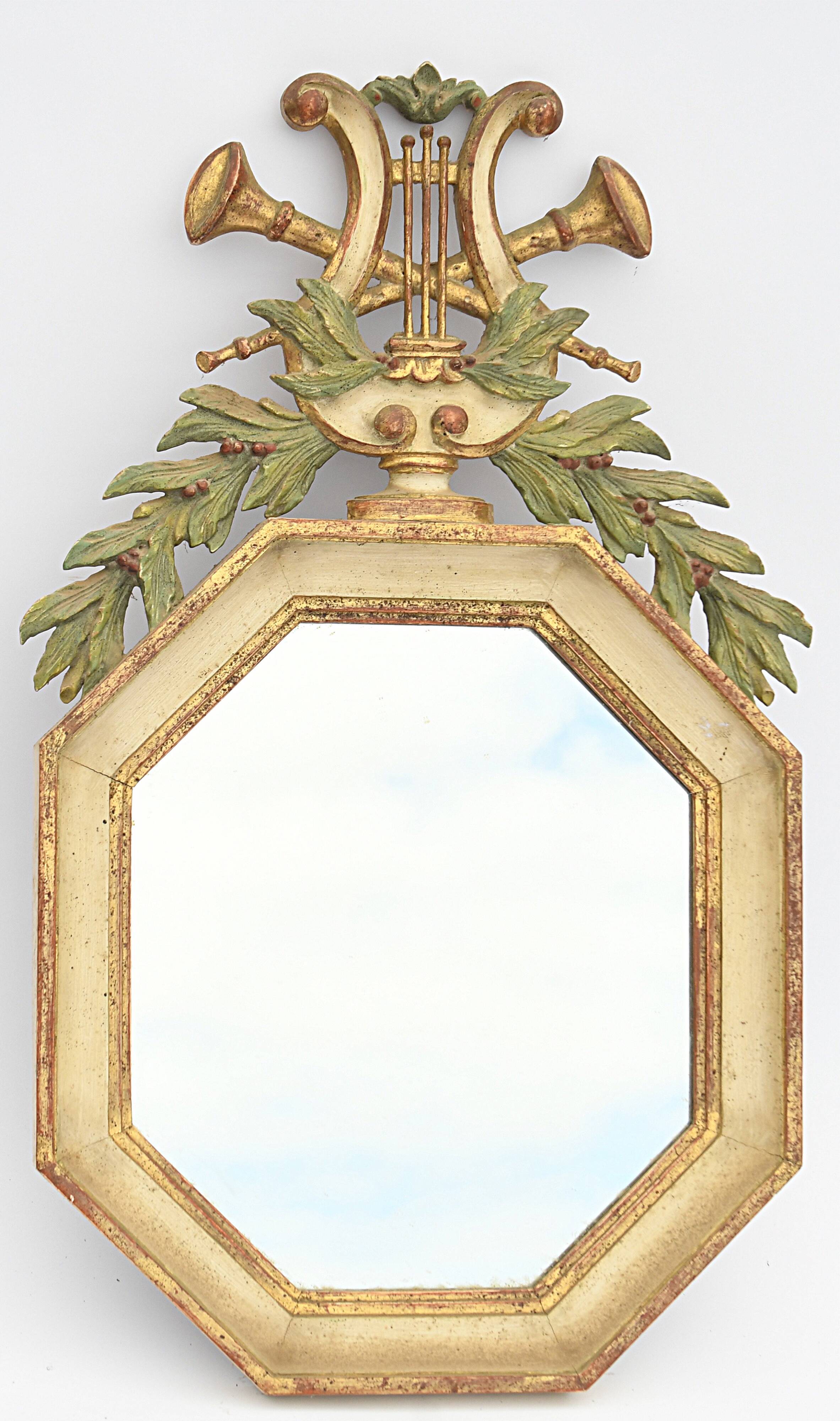 Painted wooden mirror 85 X 49 cm