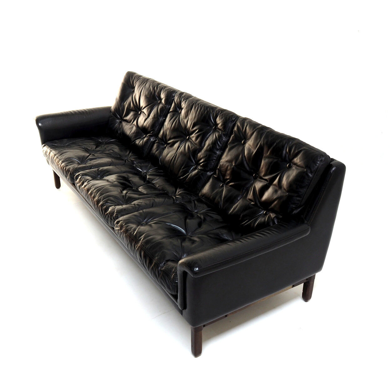 Black leather sofa