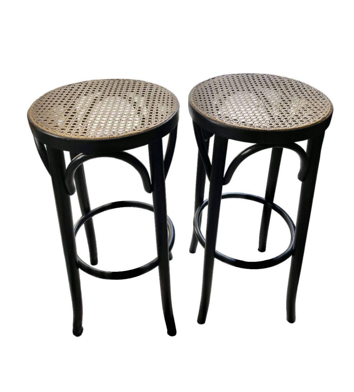 Vintage caned bar stools