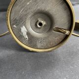 Lampe de table – Laiton doré et verre moulé