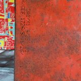 Vintage industrial stool made of recycled sheet metal