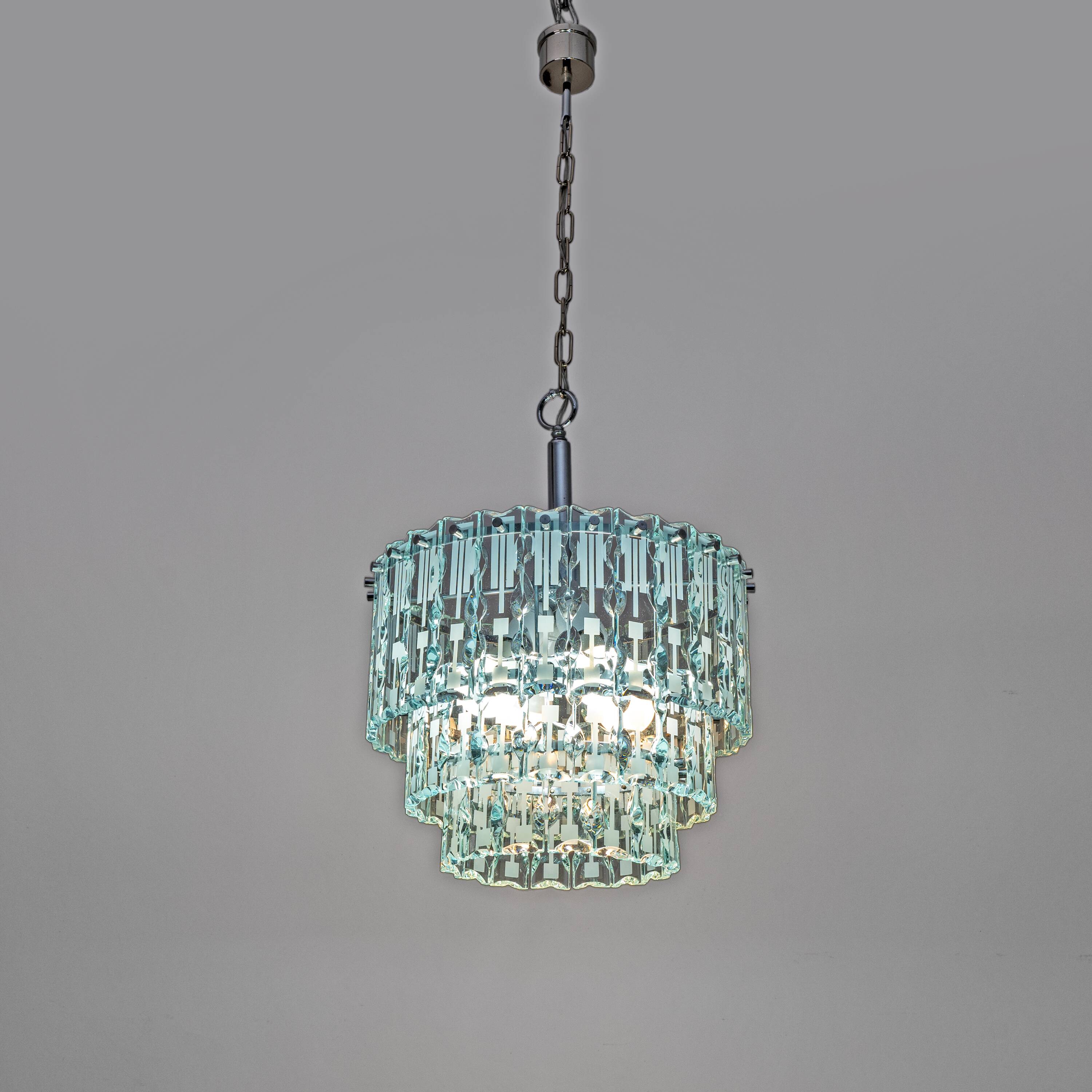 Ground Crystal Chandelier by Cristal Art, Italy, 1970s