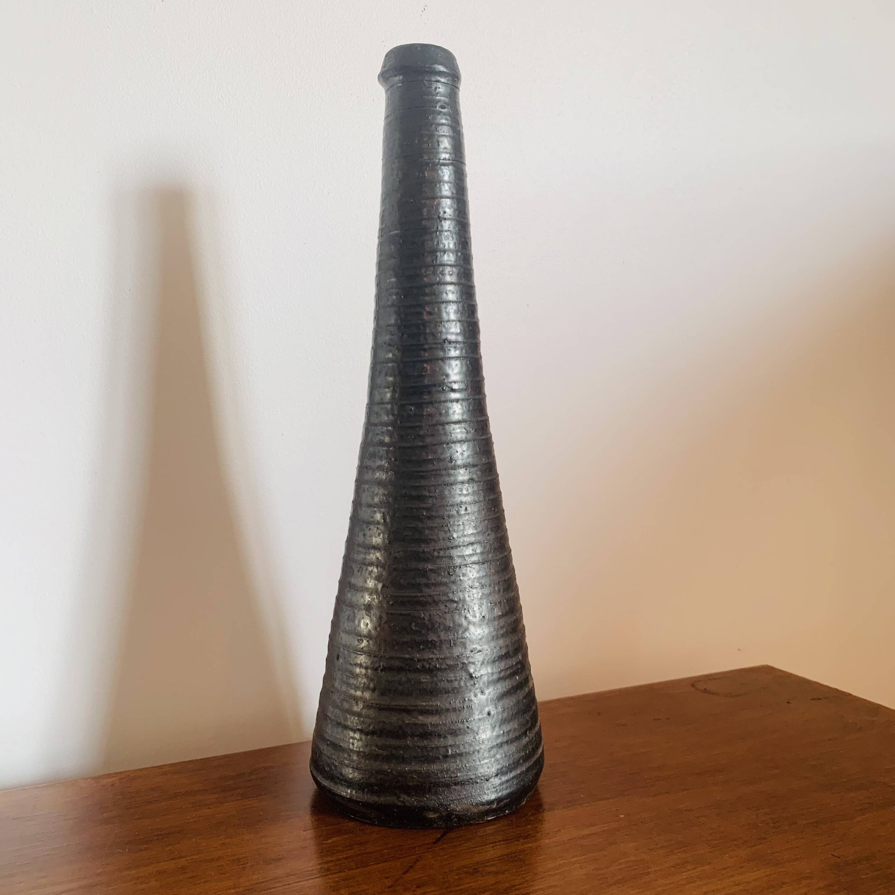 Glazed earthenware vase