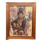 Maitree Siriboon « Mère et enfant ». Peinture à l'huile.