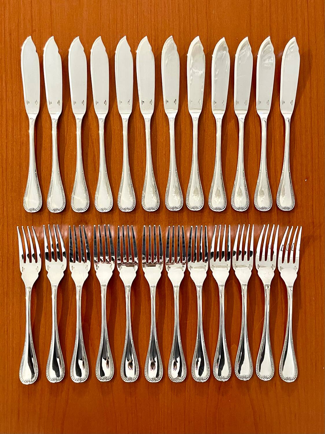 Christofle Malmaison 12 fish cutlery set excellent condition (24 pieces)