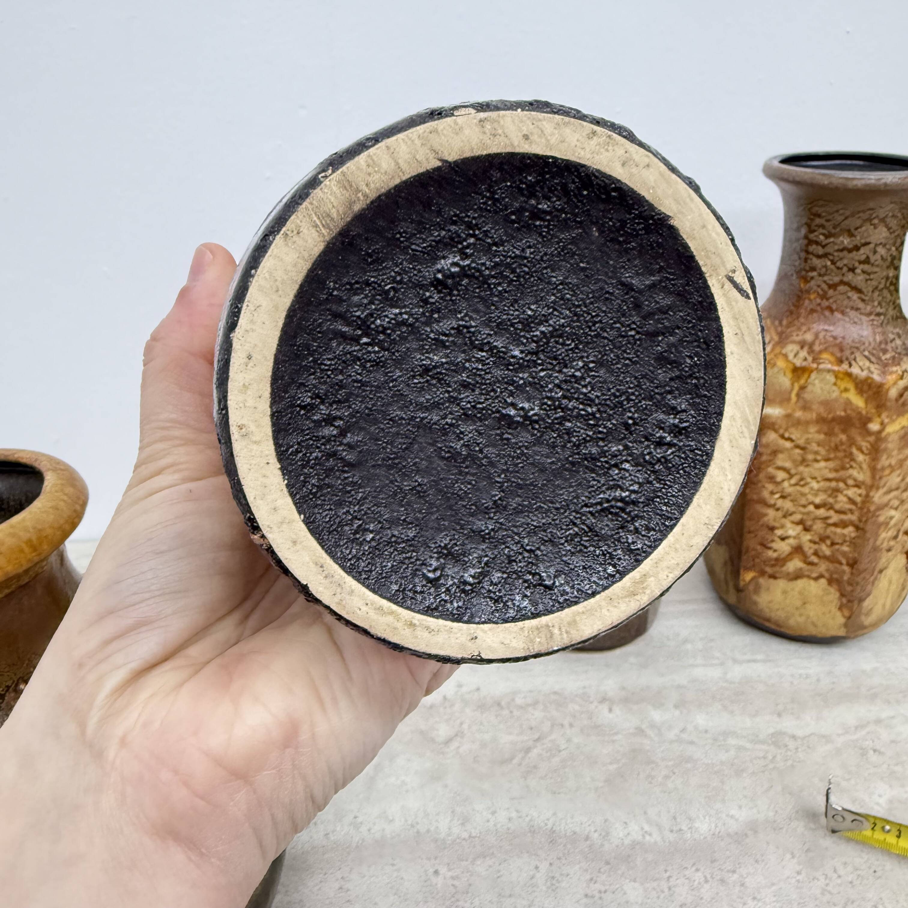 Set of 5 Scheurich West Germany ceramic vases , 1970s