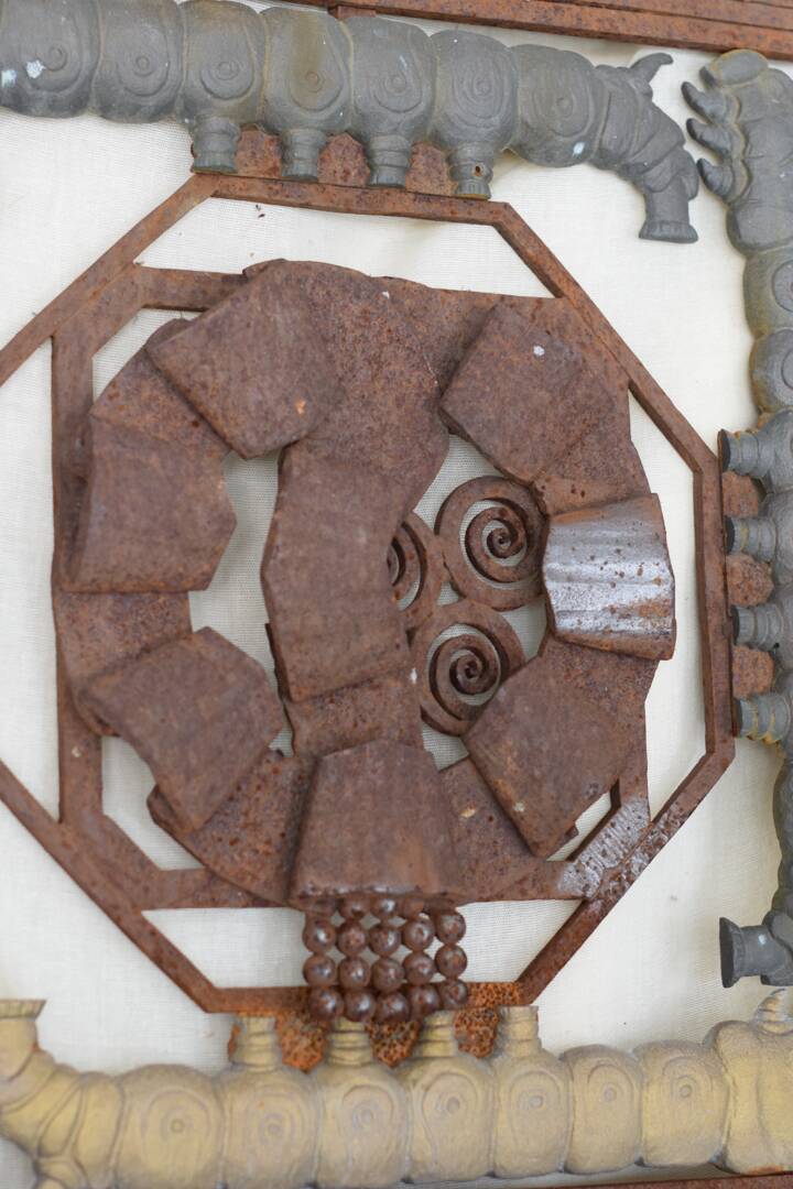 Metal and bronze ironwork entrance door Charles Piguet Lyon 1919