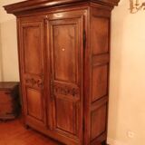 Grande Armoire "Maison de Famille" XIXe - Bois Blond Massif (Merisier