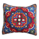 Hand-embroidered wool cushion cover, tribal geometric pattern 40 x 40.