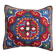 Hand-embroidered wool cushion cover, tribal geometric pattern 40 x 40.