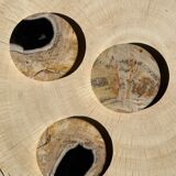 Set of 3 fossilized wooden coasters (clear)