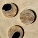 Set of 3 fossilized wooden coasters (clear)