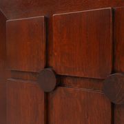Art Deco carved geometric sideboard by Charles Dudouyt in oak, France ca. 1