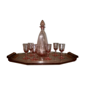 Service a liqueur glass Deco rose