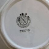 Antique Saint-Amand faience salad bowl model 2078 – Burgundy geometric pattern