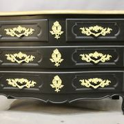 Curved Chest of Drawers in Black Lacquered Finish