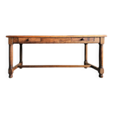 Solid oak French dining table / desk / 1900s