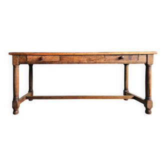 Solid oak French dining table / desk / 1900s
