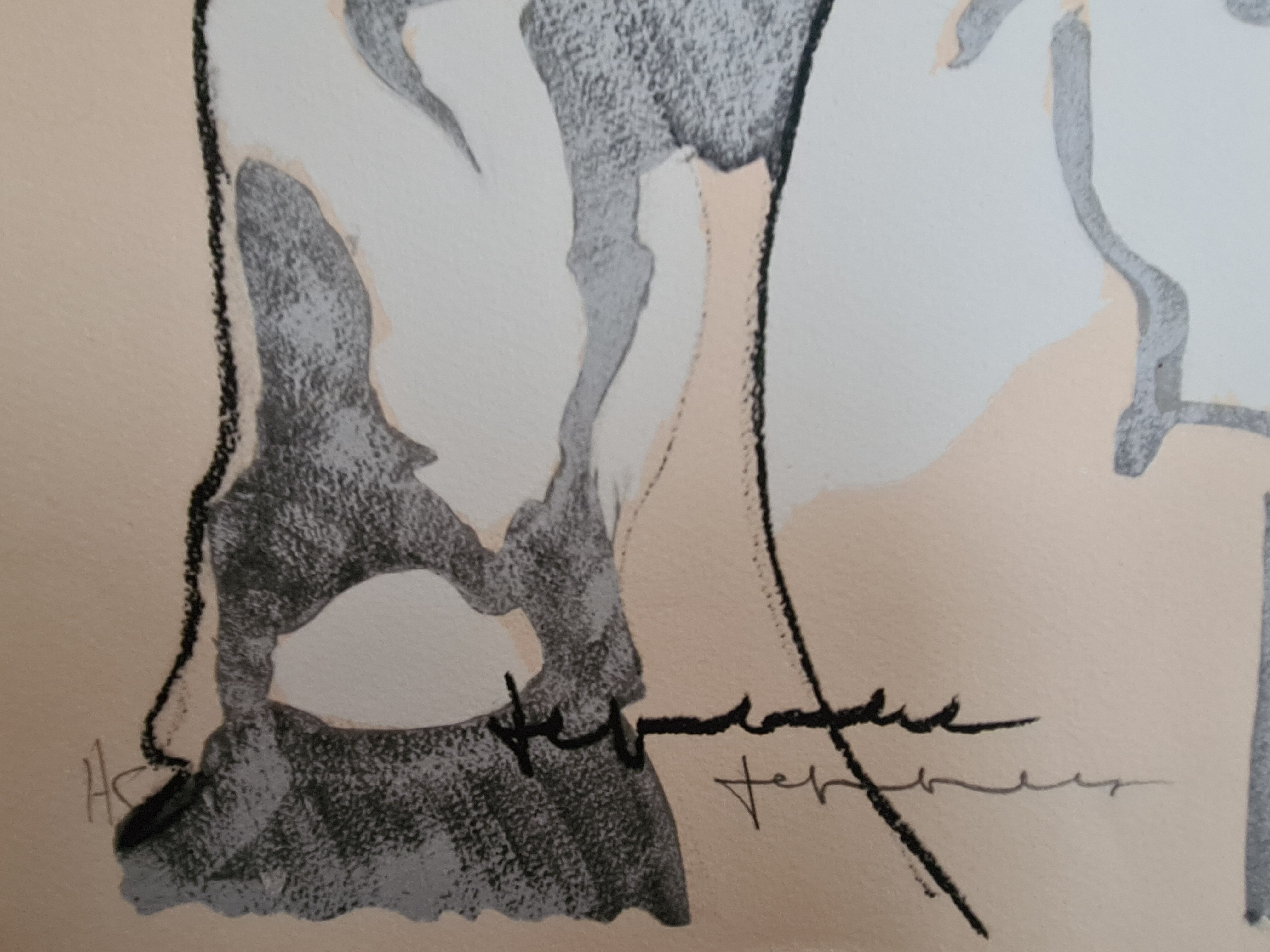 Lithographie de Jef Friboulet Le violoncelliste