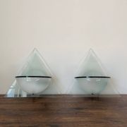 Pair of Illo wall lamps for Lamperti, 1980s, made in Italy