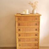 Dal Vera rattan chest of drawers, Italy circa 1970