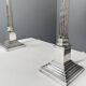 Pair of table lamps, Corinthian columns, silver-plated, England, 1970s