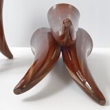 Pair of vases with 3 vintage horns 1960