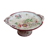 Compotier with floral decoration Faience of Sarreguemines 1960