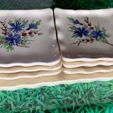 6 plates carrrees and rectangular dish matching dessert of the 50s