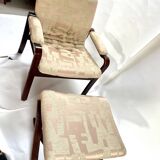 Fauteuil et ottoman tissu Dedar.