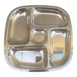 Compartment dish, vintage stainless steel servant