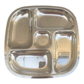 Compartment dish, vintage stainless steel servant