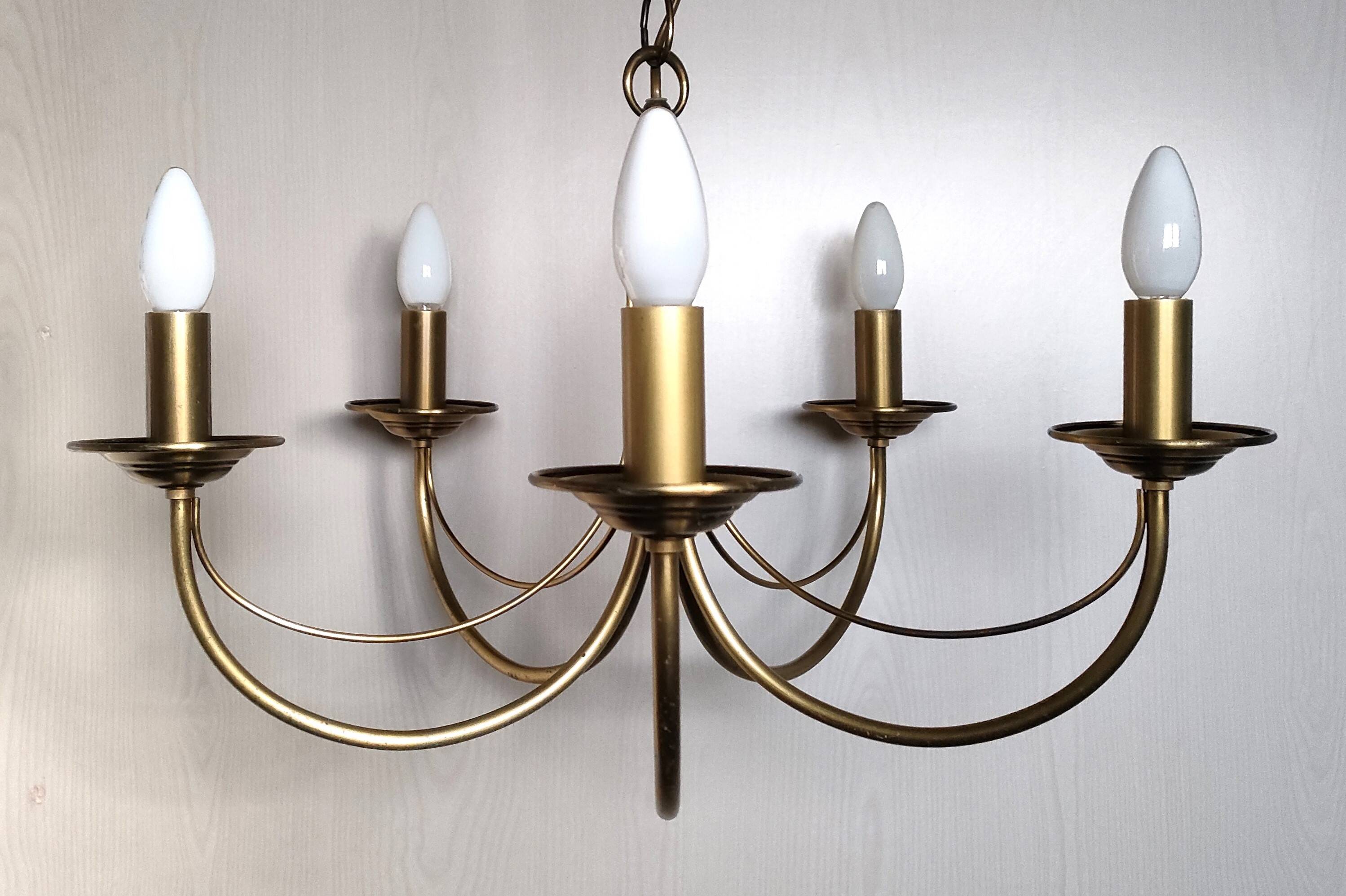 CVL (Val de Loire Creations) ~ Chandelier ~ Chatelet Collection - 5 lights ~ Burnished brass - 21st century