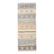 Tapis Kilim vert et crème 2x6, 63x180 cm