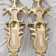 Louis XVI wall lamps Rocaille gilded carved wood antique mirror glass