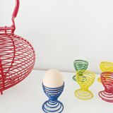 Set of 6 spring, spiral egg cups