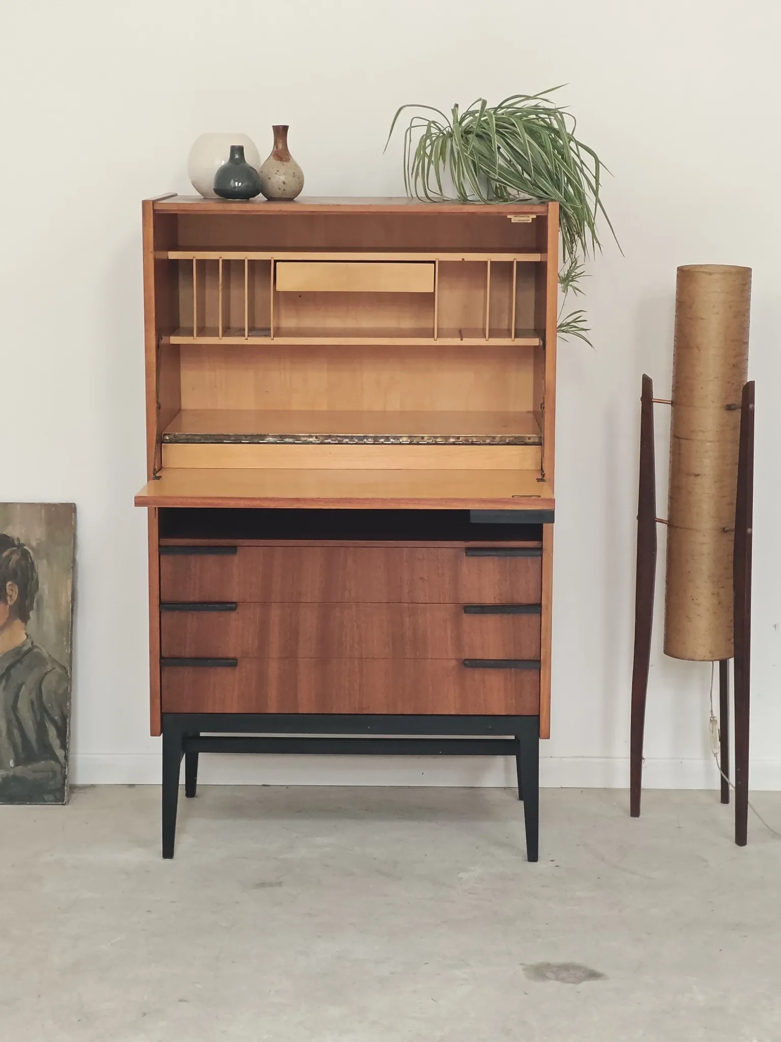 Wooden secretary by Frantisek Mezulanik for Up Zavody