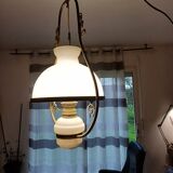 19th century white opaline pendant light